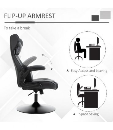 Vinsetto Gaming Chair Home Office Chair w/ Swivel Pedestal Base Lumbar Support