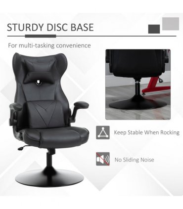 Vinsetto Gaming Chair Home Office Chair w/ Swivel Pedestal Base Lumbar Support