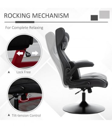 Vinsetto Gaming Chair Home Office Chair w/ Swivel Pedestal Base Lumbar Support