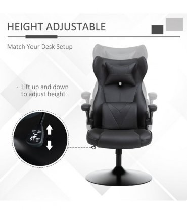 Vinsetto Gaming Chair Home Office Chair w/ Swivel Pedestal Base Lumbar Support