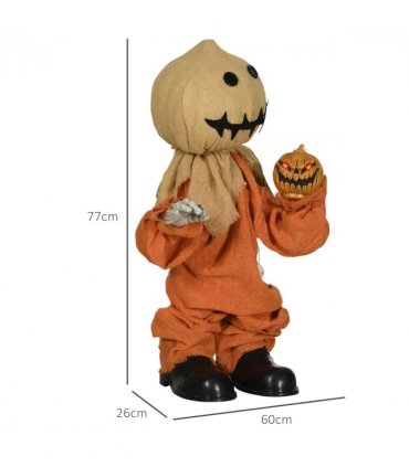 HOMCOM 80cm Outdoor Halloween Witch Prop Decoration with Light Up Eyes