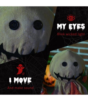 HOMCOM 80cm Outdoor Halloween Witch Prop Decoration with Light Up Eyes