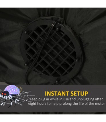 HOMCOM 5FT Long Halloween Inflatable Spider Blow-Up Outdoor LED Garden Display