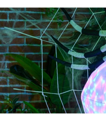 HOMCOM 5FT Long Halloween Inflatable Spider Blow-Up Outdoor LED Garden Display