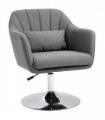 HOMCOM Stylish Retro Linen Swivel Tub Chair Steel Frame Cushion Seat Dark Grey