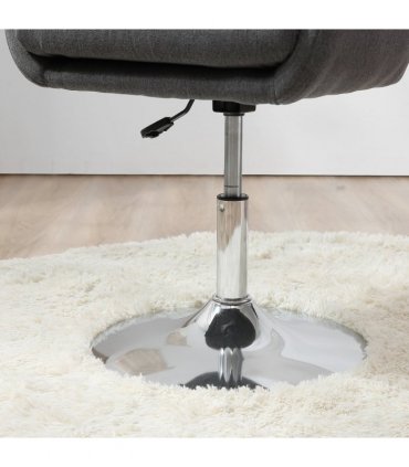 HOMCOM Stylish Retro Linen Swivel Tub Chair Steel Frame Cushion Seat Dark Grey
