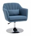 HOMCOM Stylish Retro Linen Swivel Tub Chair Steel Frame Cushion Seat Blue