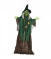 HOMCOM 6ft Outdoor Halloween Witch Prop Decoration with Light Up Eyes and Heart