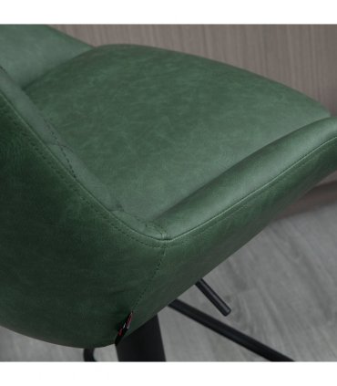 HOMCOM Bar Stools Set of 2, Adjustable Bar Chairs 360° Swivel for Kitchen Green