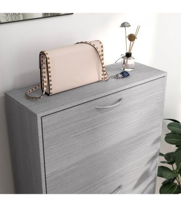 HOMCOM Slim Shoe Storage Cabinet with 3 Flip Drawers for 12 Pair of Shoes