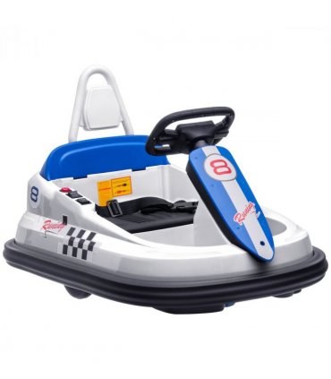 Baby Bumper Car White PP and Metal 360-Degree Rotation Waltzer Car