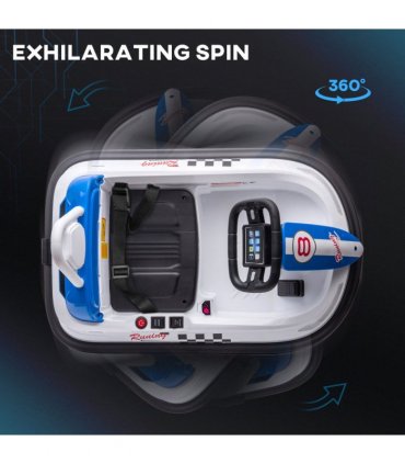 Baby Bumper Car White PP and Metal 360-Degree Rotation Waltzer Car