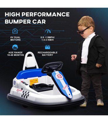 Baby Bumper Car White PP and Metal 360-Degree Rotation Waltzer Car