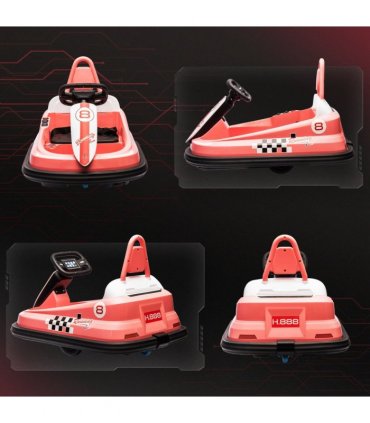 HOMCOM 6V Kids Bumper Car, 360-Degree Rotation Waltzer Car w/ 2 Speeds - Pink