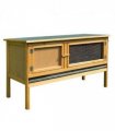 Wooden Rabbit Hutch Bunny Cage Outdoor Small Animal House Yellow Fir Wood