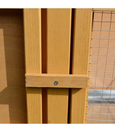 Wooden Rabbit Hutch Bunny Cage Outdoor Small Animal House Yellow Fir Wood