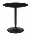 Dining Table Round Black MDF 70L x 70W x 75H cm Steel Base Non-slip Pad