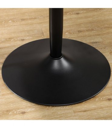 Dining Table Round Black MDF 70L x 70W x 75H cm Steel Base Non-slip Pad