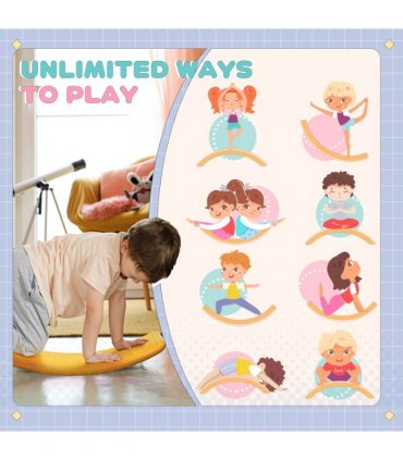 Balance Board, Kids Wobble Board Stepping Stone, Montessori Toy for 3-6 Years