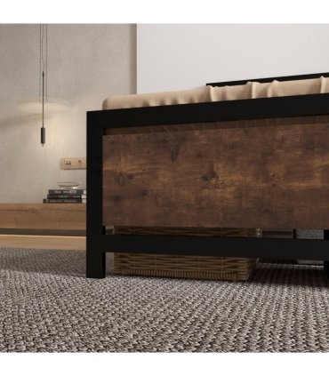 HOMCOM Single Size Metal Bed Frame w/ Headboard & Footboard, 97x195x103cm
