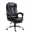 PU Leather Home Office Chair High Back Computer Chair with Swivel Wheels Black