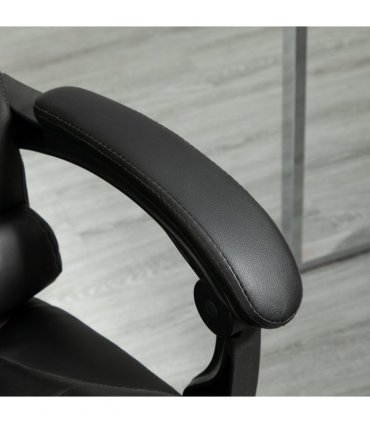 PU Leather Home Office Chair High Back Computer Chair with Swivel Wheels Black