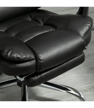 PU Leather Home Office Chair High Back Computer Chair with Swivel Wheels Black