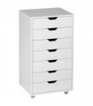 Filing Cabinet White 7-drawer File Cabinet with Wheels 47.5L x 39.5W x 90H cm