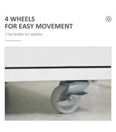 Filing Cabinet White 7-drawer File Cabinet with Wheels 47.5L x 39.5W x 90H cm