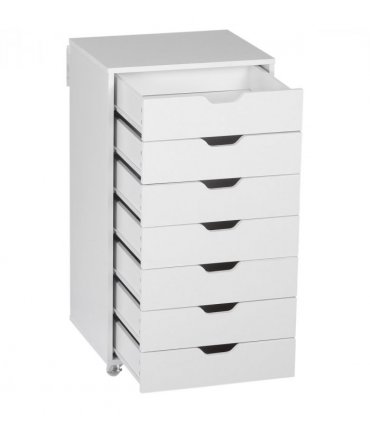 Filing Cabinet White 7-drawer File Cabinet with Wheels 47.5L x 39.5W x 90H cm