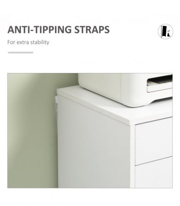 Filing Cabinet White 7-drawer File Cabinet with Wheels 47.5L x 39.5W x 90H cm