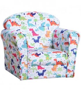Children's Armchair Kids Sofa Tub Chair Seat Cartoon Flannel Wooden Non-slip
