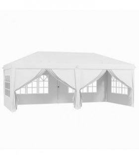 Outsunny 3 x 6m Pop Up Gazebo Height Adjustable Party Tent w/ Storage Bag Black