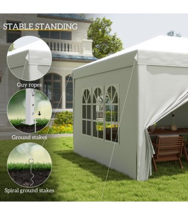 Outsunny 3 x 6m Pop Up Gazebo Height Adjustable Party Tent w/ Storage Bag Black
