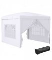 Outsunny 3mx3m Pop Up Gazebo Party Tent Canopy Marquee with Storage Bag White