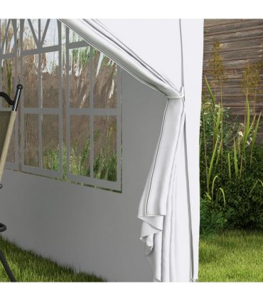 Outsunny 3mx3m Pop Up Gazebo Party Tent Canopy Marquee with Storage Bag White