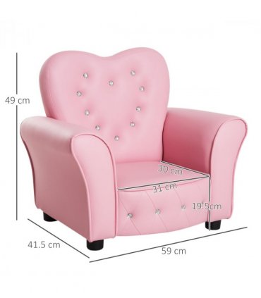 Kids Toddler Sofa Children Armchair Seating Chair Relax Girl Princess Pink