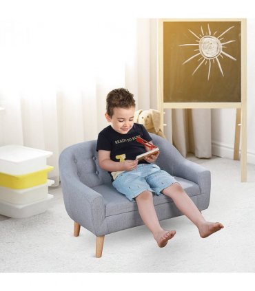 Kids Mini Sofa Children Armchair Seating Chair Bedroom Playroom Furniture Grey