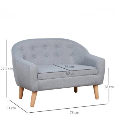 Kids Mini Sofa Children Armchair Seating Chair Bedroom Playroom Furniture Grey