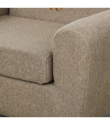 Kids Mini Sofa Toddler Chair Brown Linen Eucalyptus Wood Sponge 60x42x50cm