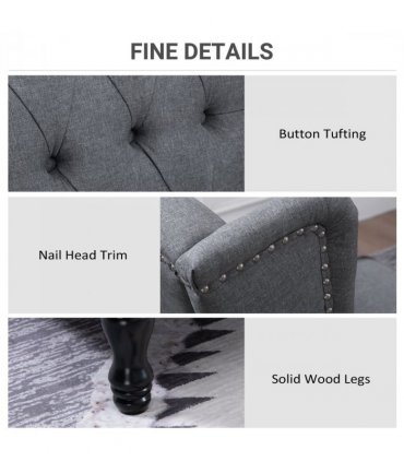 Recliner Armchair for Living Room Fabric Reclining Chair w/ Footrest Light Grey