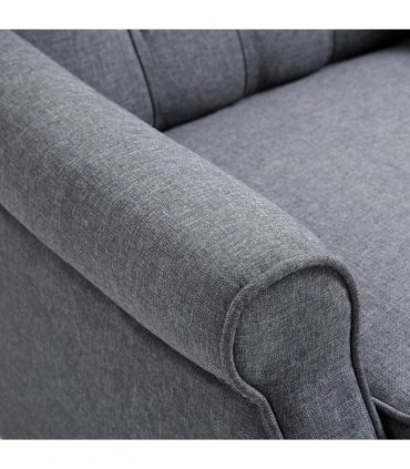Recliner Armchair for Living Room Fabric Reclining Chair w/ Footrest Light Grey