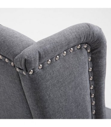 Recliner Armchair for Living Room Fabric Reclining Chair w/ Footrest Light Grey