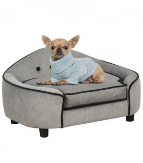 Dog Sofa Bed Pet Chair w/ Sponge Padded Cushion for XS and S Size Dogs - Grey
