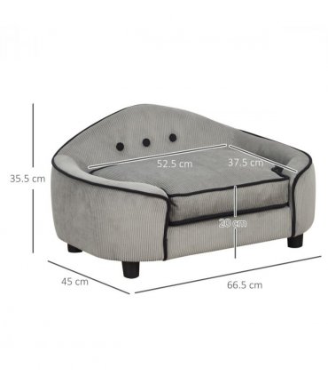 Dog Sofa Bed Pet Chair w/ Sponge Padded Cushion for XS and S Size Dogs - Grey