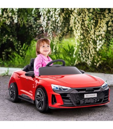 Audi RS e-tron GT Licensed 12V Kids Electric Car W/ Remote Horn Music, Red