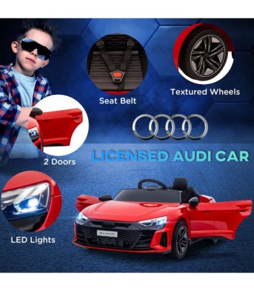 Audi RS e-tron GT Licensed 12V Kids Electric Car W/ Remote Horn Music, Red
