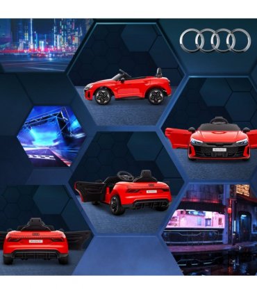 Audi RS e-tron GT Licensed 12V Kids Electric Car W/ Remote Horn Music, Red