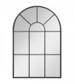 HOMCOM Modern Arched Window Wall Mirror for Living Room Bedroom, 91x60cm, Black