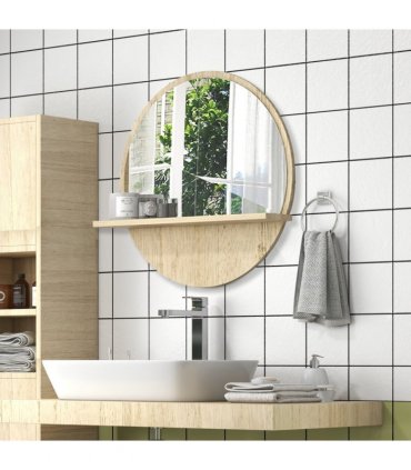 kleankin Wall Mounted Bathroom Mirror Framed Makeup Mirror for Home Decoration